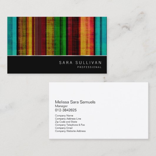 Rustieke strepen patroon professionele visitekaart visitekaartje (Voorkant / Achterkant)