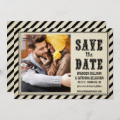 rustieke strepen sparen de datumbekendmaking kaart (Voorkant / Achterkant)