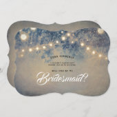 Rustieke strijklichten, je wordt mijn bruidsmeisje kaart (Voorkant / Achterkant)