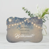 Rustieke strijklichten, je wordt mijn bruidsmeisje kaart (Staand voorkant)