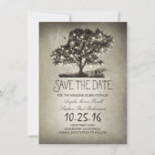 Rustieke string lampenboom slaan de datumkaarten o save the date (Voorkant)
