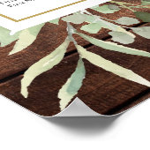 Rustieke String Licht Groene Huwelijks Zitplaatska Poster (Hoek)