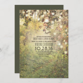 Rustieke string lichten bomen pad bruiloft uitnodi kaart (Voorkant / Achterkant)