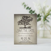 Rustieke string lichten boom opslaan van de datum aankondigingskaart (Staand voorkant)