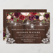 Rustieke string lichten bruids douche uitnodiging (Voorkant / Achterkant)