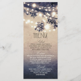 Rustieke string lichten bruiloft menu kaarten