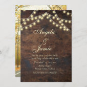 rustieke string lichten elegante BRUILOFT Kaart (Voorkant / Achterkant)