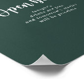 Rustieke String lichten Groene bruiloft Open Bar Poster (Hoek)