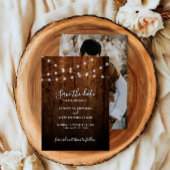Rustieke String Lichten & Hout Fotobruiloft Save The Date
