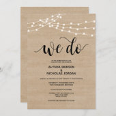 Rustieke string lichten We Do Wedding Invitation K Programmakaart (Voorkant / Achterkant)