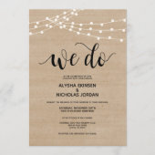Rustieke string lichten We Do Wedding Invitation K Programmakaart (Voorkant)