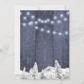 Rustieke string lichten wit blauw Kerstfeest Kaart (Achterkant)