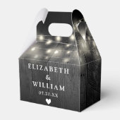 Rustieke String Lichten Zwarte Schuur Hout Huwelij Bedankdoosjes (Achterkant)