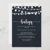 Rustieke String Lights BabyQ Baby shower Barbecue Kaart (Voorkant)