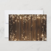 Rustieke String Lights Bloemen QR Code Huwelijk RS RSVP Kaartje (Achterkant)