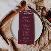 Rustieke String Lights Bourgondië Diner Menu