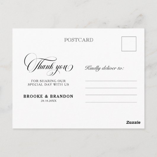 Rustieke String Lights Bruiloft Dank u Briefkaart (Achterkant)