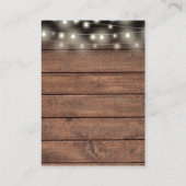 Rustieke String Lights Bruiloft Dank u Plaats Kaar Plaatskaartje (Achterkant)