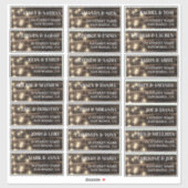 Rustieke String Lights Bruiloft Gast Adresetikette Sticker (Vel)