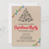 Rustieke String Lights Corporate Kerstfeest Kaart (Voorkant)