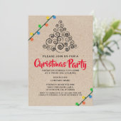 Rustieke String Lights Corporate Kerstfeest Kaart (Staand voorkant)