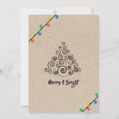 Rustieke String Lights Corporate Kerstfeest Kaart (Achterkant)