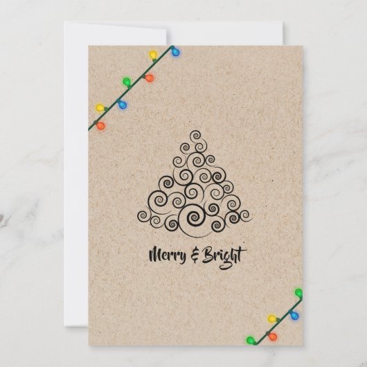 Rustieke String Lights Corporate Kerstfeest Kaart (Achterkant)