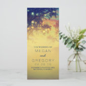 Rustieke String Lights en Bomen Trouwprogramma's Programmakaart (Staand voorkant)