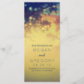 Rustieke String Lights en Bomen Trouwprogramma's Programmakaart (Voorkant)