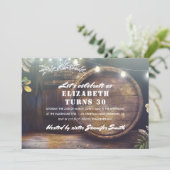 Rustieke String Lights en eiken vat verjaardagsfee Kaart (Staand voorkant)