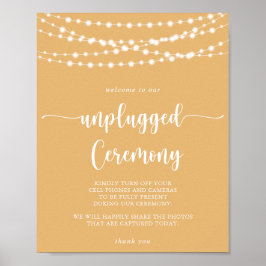 Rustieke String Lights Geel Unplugged Ceremonie Poster