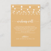 Rustieke String Lights Gele bruiloft Wishing Well Informatiekaartje (Voorkant)