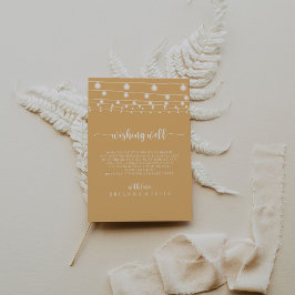 Rustieke String Lights Gele bruiloft Wishing Well Informatiekaartje