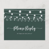 Rustieke String Lights Groen Menu Keuze RSVP (Voorkant)