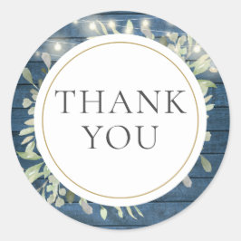 Rustieke String Lights Groen Vrijgezellenfeest Fav Ronde Sticker