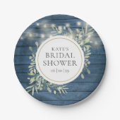 Rustieke String Lights groen Vrijgezellenfeest Papieren Bordje (Voorkant)