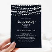 Rustieke String Lights Housewarming Party Kaart