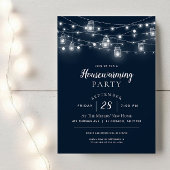 Rustieke String Lights Housewarming Party Uitnodig Kaart
