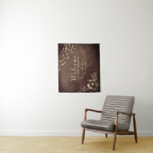 Rustieke String Lights Hout Bruiloft Welkom Wandkleed (In situ)