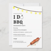 Rustieke String Lights Ik doe BBQ Engagement Party Kaart (Voorkant)
