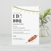 Rustieke String Lights Ik doe BBQ Engagement Party Kaart (Staand voorkant)