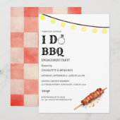 Rustieke String Lights Ik doe BBQ Engagement Party Kaart (Voorkant / Achterkant)