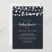 Rustieke String Lights kalligrafie Baby shower Kaart (Voorkant)