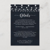 Rustieke String Lights kalligrafie bruiloft detail Informatiekaartje (Voorkant)