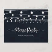 Rustieke String Lights Kalligrafie Menu Keuze RSVP (Voorkant)