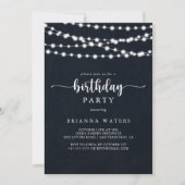 Rustieke String Lights kalligrafie verjaardagsfees Kaart (Voorkant)