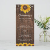 Rustieke String Lights Mason Jar Bruiloft Programmakaart (Staand voorkant)