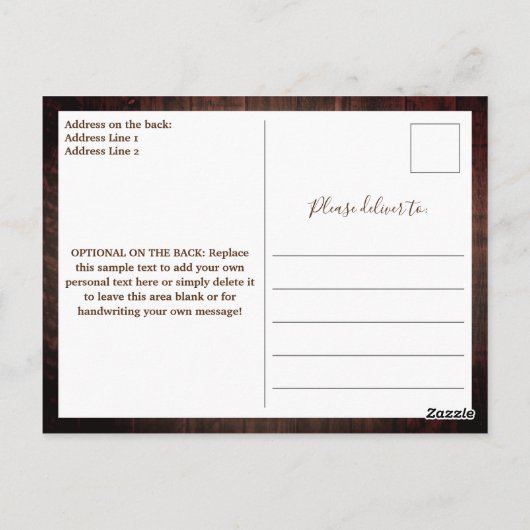 Rustieke String Lights Mason Jar Budget Bruiloft Briefkaart (Achterkant)