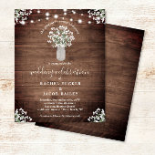 Rustieke String Lights Mason Jar Budget Bruiloft Briefkaart