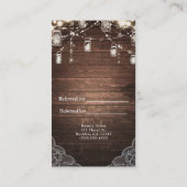 Rustieke String Lights Mason Jar Lace Verwijs een  Aanbevelingskaartje (Achterkant)